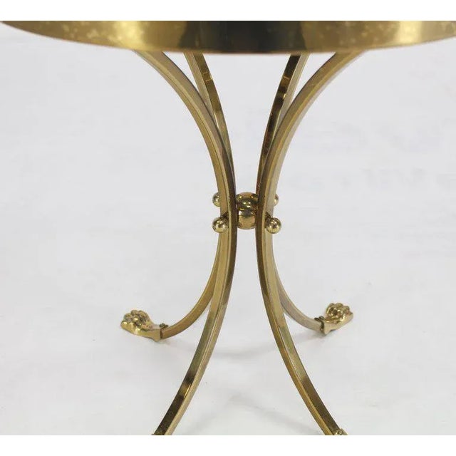 Mid-Century Modern Mid-Century Modern Brass and Glass Round Gueridon Center Table For Sale - Image 3 of 10