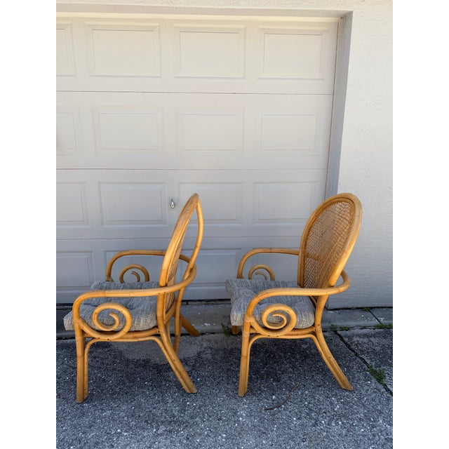 Pair of Vintage Bentwood Rattan & Wicker Armchairs With Spiral Arms, 1970s For Sale - Image 9 of 9