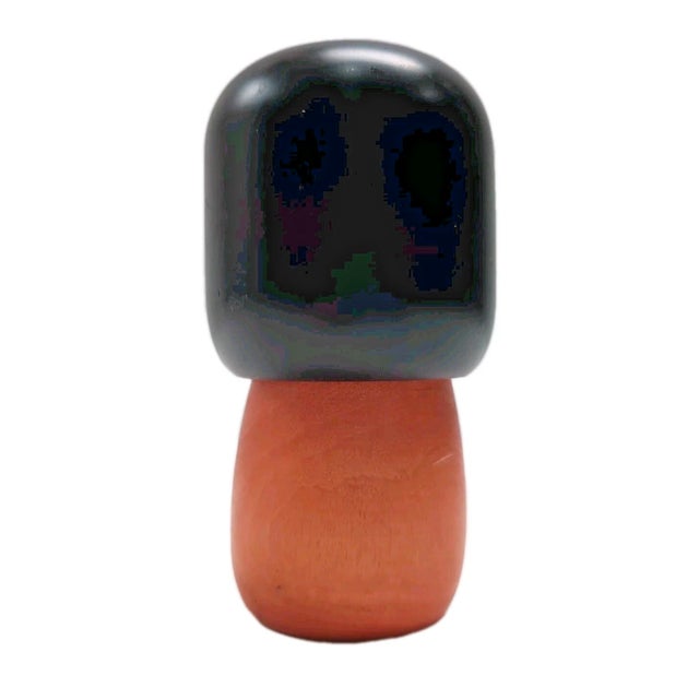 Japanese VTG Japanese Sosaku Kokeshi Doll Signed Hand-Painted Wood 5.5" Floral Kimono For Sale - Image 3 of 8