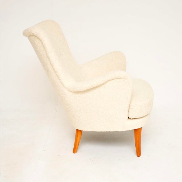 Carl Malmsten Vintage Swedish Armchair attributed to Carl Malmsten, 1960s For Sale - Image 4 of 9