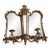 Vintage Rococo Style Gilt Triptych Girandole Mirror With Candle Sconces For Sale
