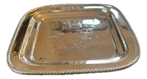1970s Silver Plate 8" Square Footed Tray