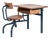 Vintage Antique Wood & Metal Child’s School Desk and Chair in the Style of Jean Prouvé For Sale