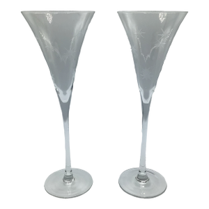 Contemporary Waterford Marquis Celebration Crystal Champagne Toasting Flutes-Set of 2