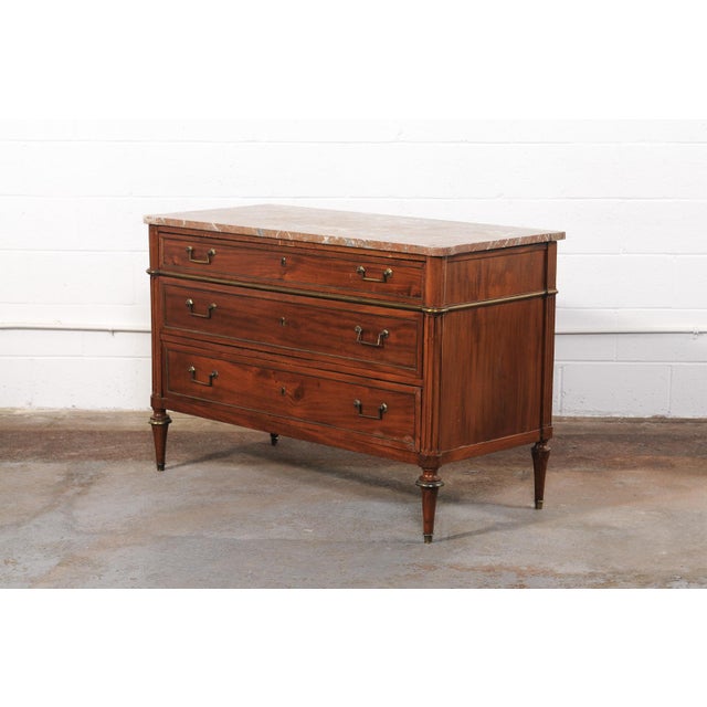Early 19th Century Neoclassical Period French Marble Top Chest For Sale - Image 11 of 12