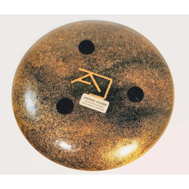 1980s Mid Century Monstera Palm Fern Plant Enameled Plate For Sale - Image 5 of 7