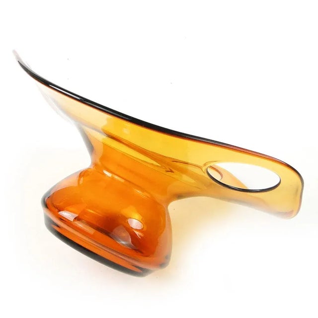 Mid-Century Modern Postmodern Bowl by Maria Słaboń for Krosno Glassworks, Poland, 1970s For Sale - Image 3 of 11