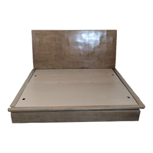 Restoration Hardware Modern Wood Platform Bed Frame With Tall Headboard
