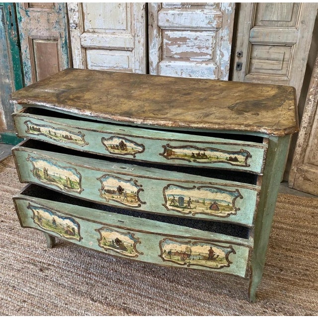 Late 18th Century Italian Painted Commode With Artist Scenes - 18th C For Sale - Image 5 of 11