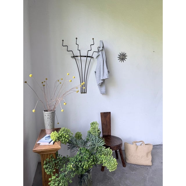Zigzag Wall-Mounted Coat Rack in Metal and Brass, 1960s For Sale - Image 9 of 18