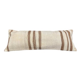 Turkish Hemp Pillow Cushion Natural Beige Brown Cushion Cover 14x40 For Sale