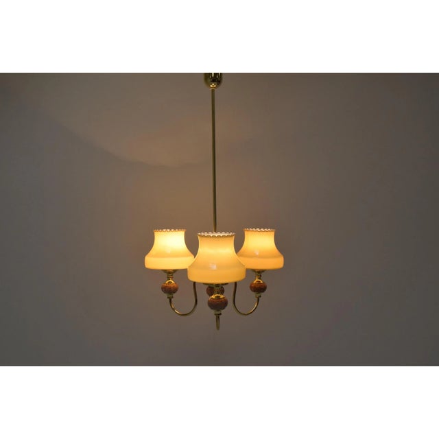 Metal Mid-Century Chandelier, 1960s For Sale - Image 7 of 13