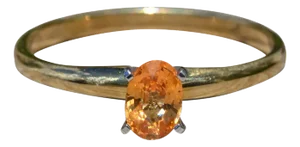 The Azucena: Ladies Engagement Style Ring set with 0.62 CT Mandarine Garnet