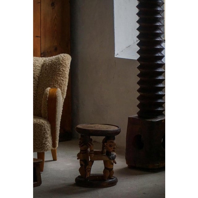 Mid-20th Century African Carved Hardwood Stool, 1950s For Sale - Image 11 of 18
