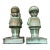 Antique Bronze-Clad Boy & Girl Figural Bookends, Verdigris Patina, C. 1920s, Sold as a Pair For Sale