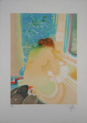 Daniel Gelis, Nu à la fenêtre, Lithograph