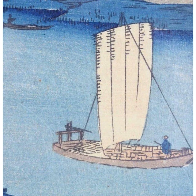 19th Century Hiroshigé Woodcut Nijuke Ferry For Sale - Image 5 of 7