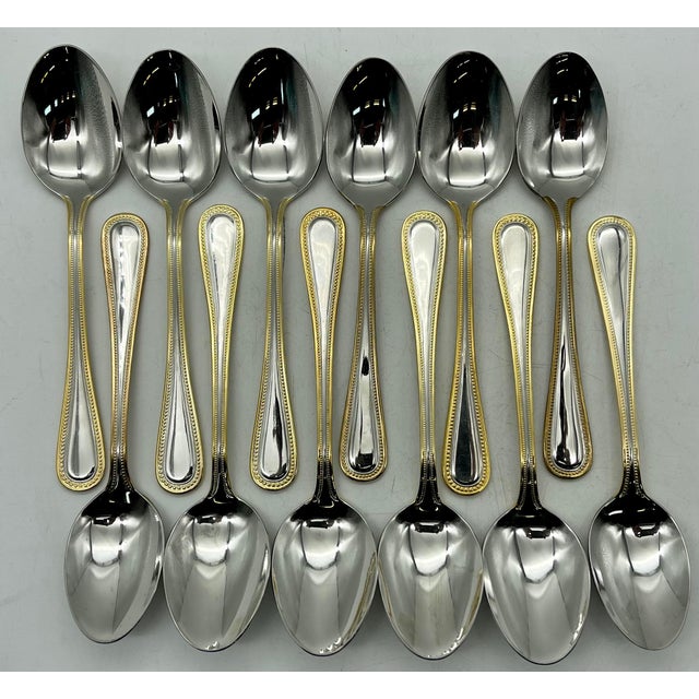 Vintage Wallace Gold Royal Bead Stainless Flatware Set of 60 Chairish