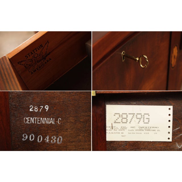 Brown 1980s Statton Hepplewhite Style Cherry 'Centennial' Serpentine Sideboard For Sale - Image 8 of 13