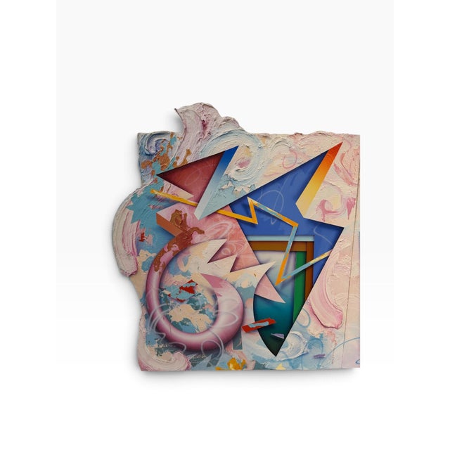 1980s Monumental 103" George D. Green Shaped Canvas Diptych, "Setunthe Woods on Fire" – 1984 For Sale - Image 5 of 11