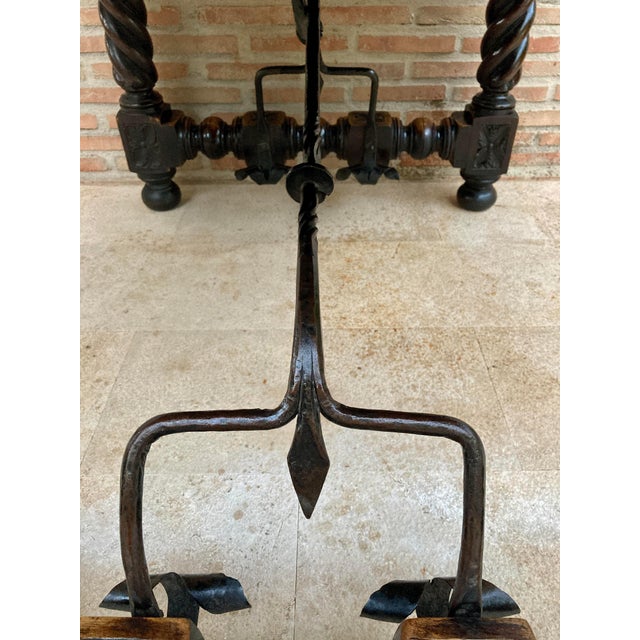 Late 19th Century Spanish Baroque Table with Dark Walnut Solomonic Legs with Carved Structure and For Sale - Image 13 of 18