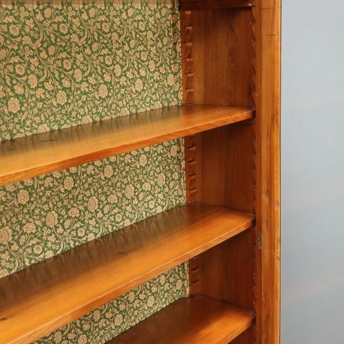 Wood Italian Bookcase in Walnut Fir and Glass For Sale - Image 7 of 10