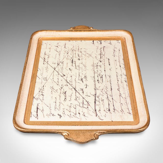 Italian Vintage Florentine Serving Tray, Continental, Afternoon Tea Platter, Italianate For Sale - Image 3 of 9