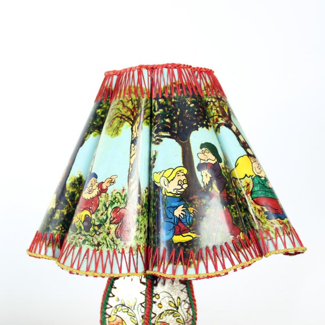 Mid-Century Modern Mid-Century Modern Snow White and Seven Dwarfs Children's Table Lamp, 1950s For Sale - Image 3 of 15