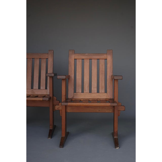 Set of Scandinavian Oregon Pine Armchairs, 1930s For Sale - Image 10 of 17