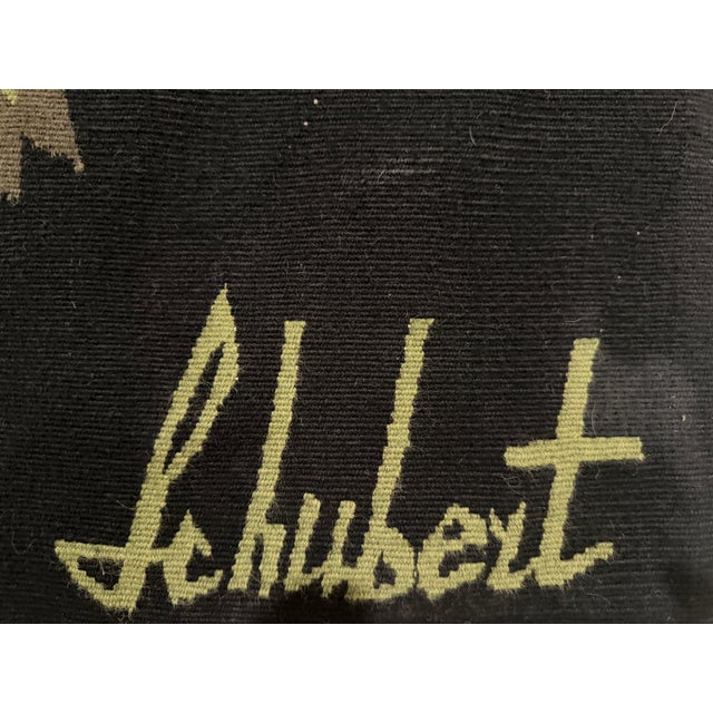 Mid 20th Century 20th C. Mid-Century Modern Figural Handwoven Tapestry Signed “Schubert” 3'9" X 6'1" For Sale - Image 5 of 10