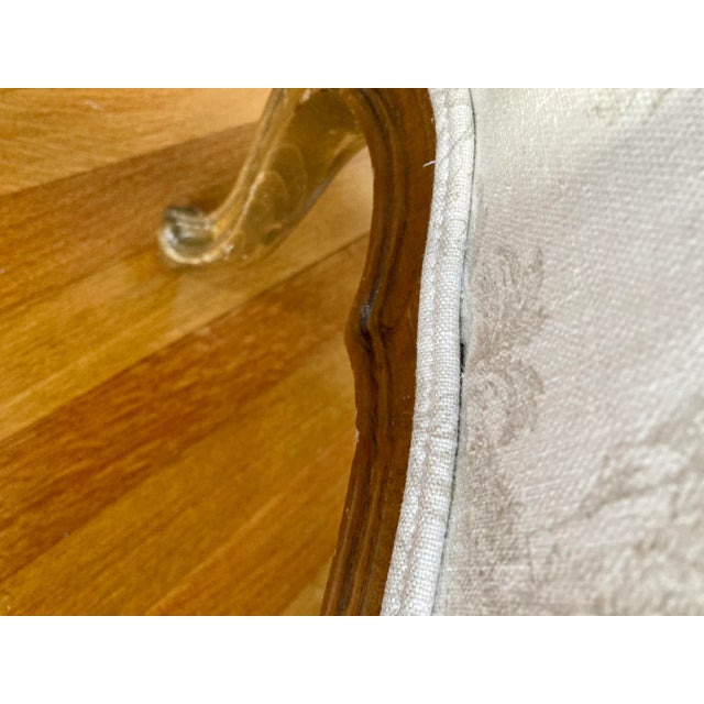 Vintage Louis XV Ivory Fleur De Lis Pattern Sofa For Sale - Image 10 of 13