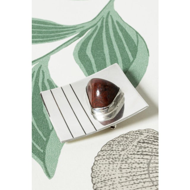 Silver and Jasper Brooch by Heikki Kakonen, 1964 For Sale - Image 6 of 6