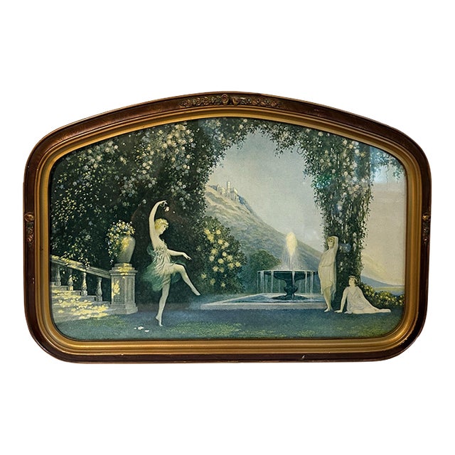 Large Antique 1920s Art Nouveau R. Atkinson Fox Framed Print - Dancing Maidens For Sale