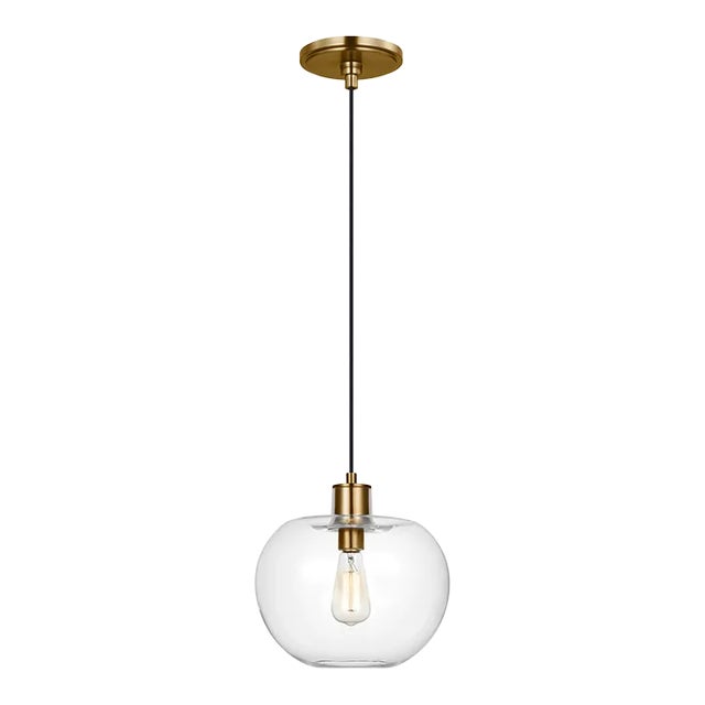 Thomas O'Brien by Visual Comfort Studio Mela 1-Light Medium Pendant in Burnished Brass For Sale