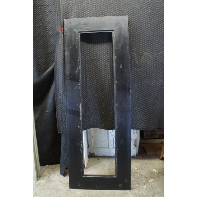 Wood Vintage Monumental Black & Gold Painted Wood Floor Wall Artwork Picture Frame For Sale - Image 7 of 13