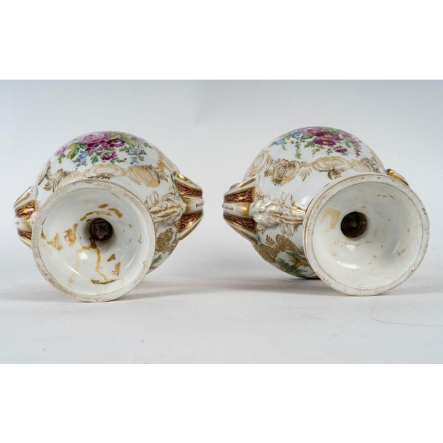 Napoleon III Porcelain Covered Vases, Set of 2 For Sale - Image 9 of 10