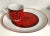 1950s 1950s Greek Inspired Blood Orange Plate & Mug Set of 17 For Sale - Image 5 of 6