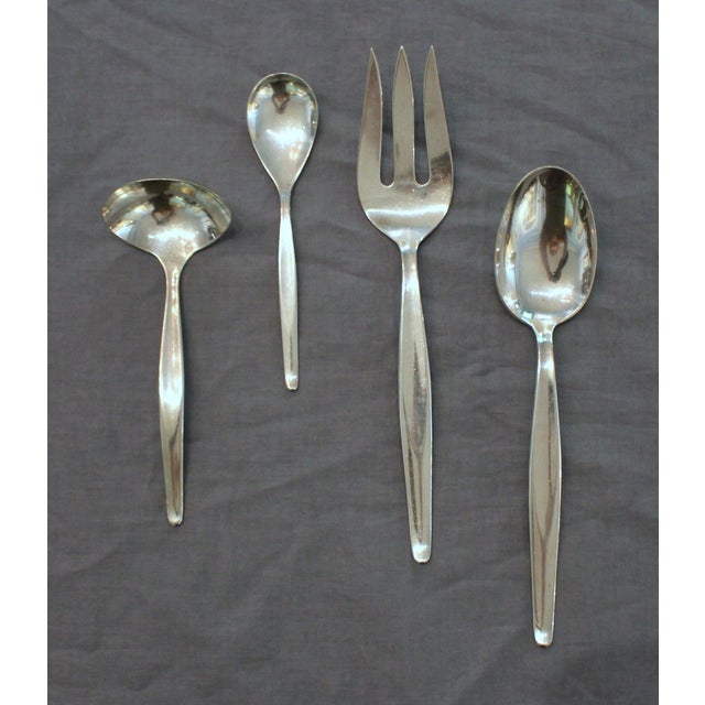 Towle Silversmiths Mid 20th Century Mid-Century Modern Towle Sterling Silver Flatware Set - 31 pcs For Sale - Image 4 of 7