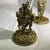 Art Deco 2 Vintage 1950s Small Clear Glass Trumpet Bud Vases With Gold-Plated Filigree & Cherub Holders For Sale - Image 3 of 11