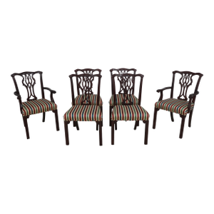 Set of 6 Councill Mahogany Chippendale Dining Chairs