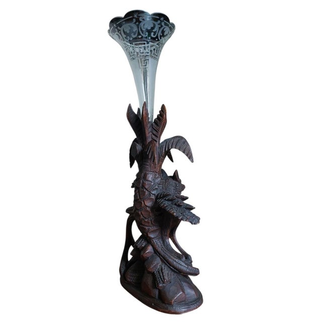 Black Forest Vase Holder with Fox, 1890s-1910s For Sale - Image 3 of 9