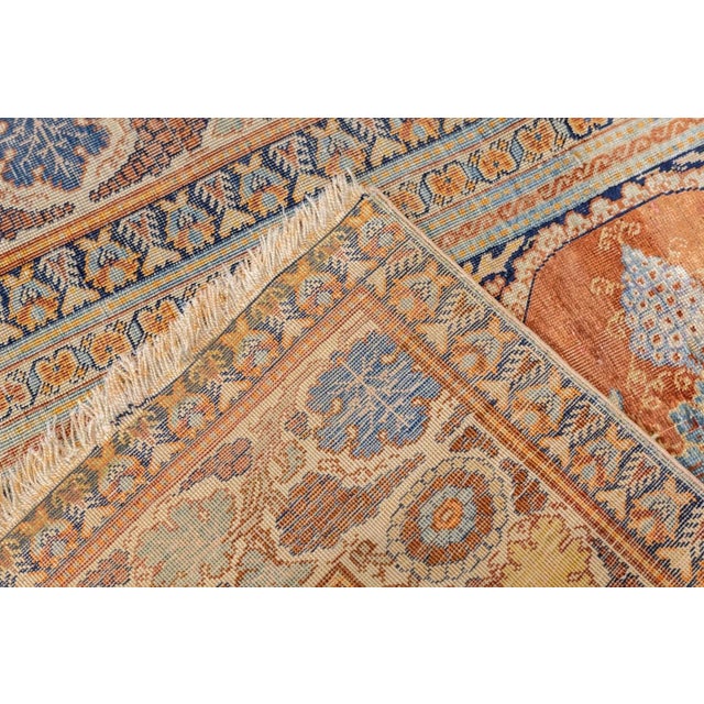 Fine Antique Persian Silk Heriz Rug 3'9'' X 5'3'' For Sale - Image 4 of 12