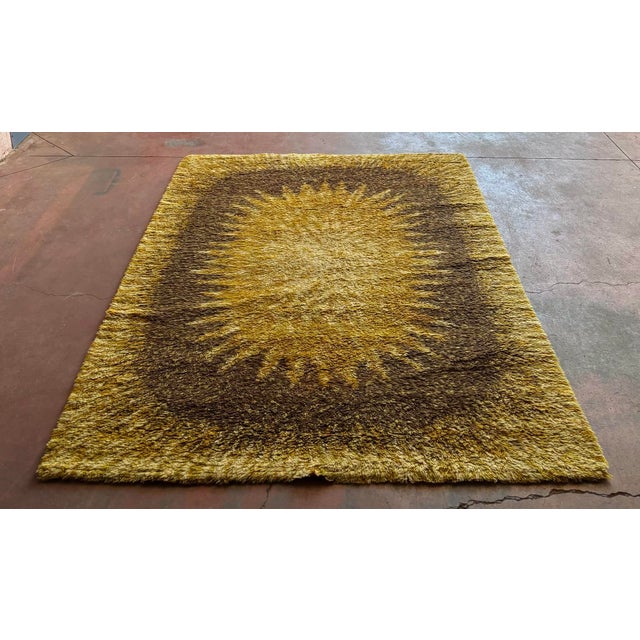 1970s Scandinavian Rya Rug in Wool, 1970s For Sale - Image 5 of 5