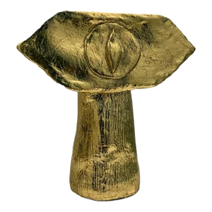 Mind the Eye Vessel: Reversible Clay Art Piece With Gold Leaf Finish