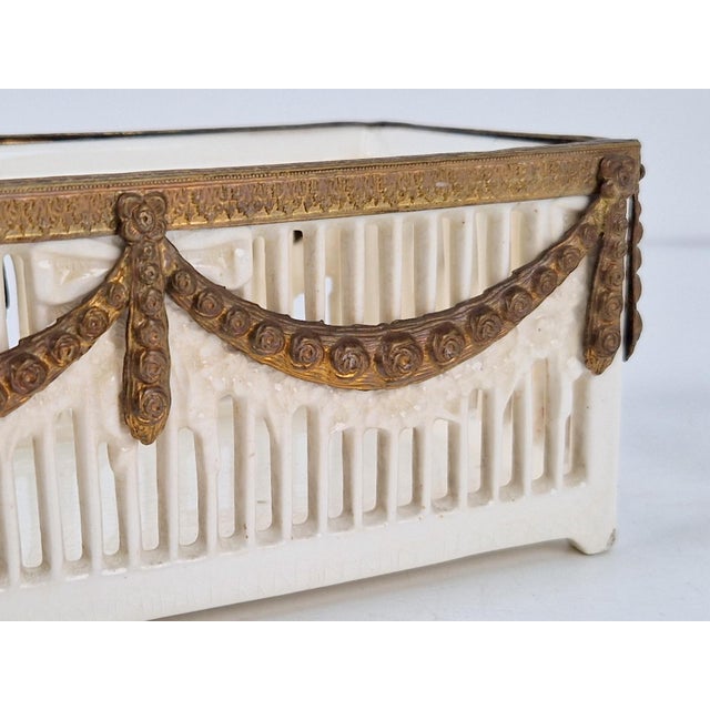 Antique Napoleon III Porcelain Planter with Gilt Bronze Mounts by Max Roesler Rodach, 1920s For Sale - Image 6 of 9
