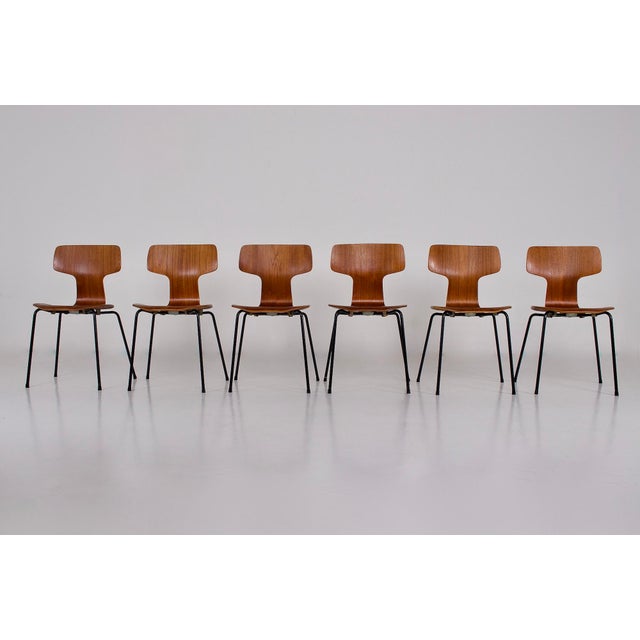 Mid-Century Modern Vintage 3103 Chairs by Arne Jacobsen for Fritz Hansen, 1963, Set of 6 For Sale - Image 3 of 11