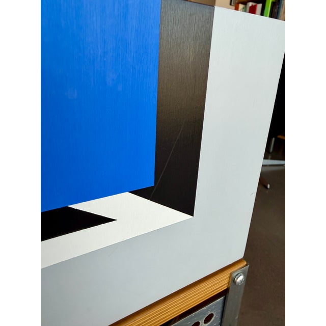 Wood Vintage XL Frank Grimaldi "SeeTheCube" Signed Original Op Art Sculpture For Sale - Image 7 of 15