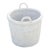 Large Pale Gray Cement Planter in the Shape of a Double Handled Wicker Gathering Basket For Sale