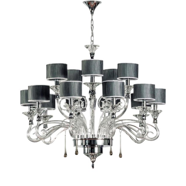 Collection Orchidea Chandelier, Metal and Crystal, NCS 437 by Jago For Sale