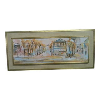 Mid‑Century Parisian Street Scene, Signed For Sale